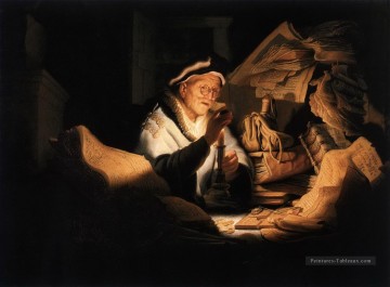L’homme riche de la parabole Rembrandt Peinture à l'huile